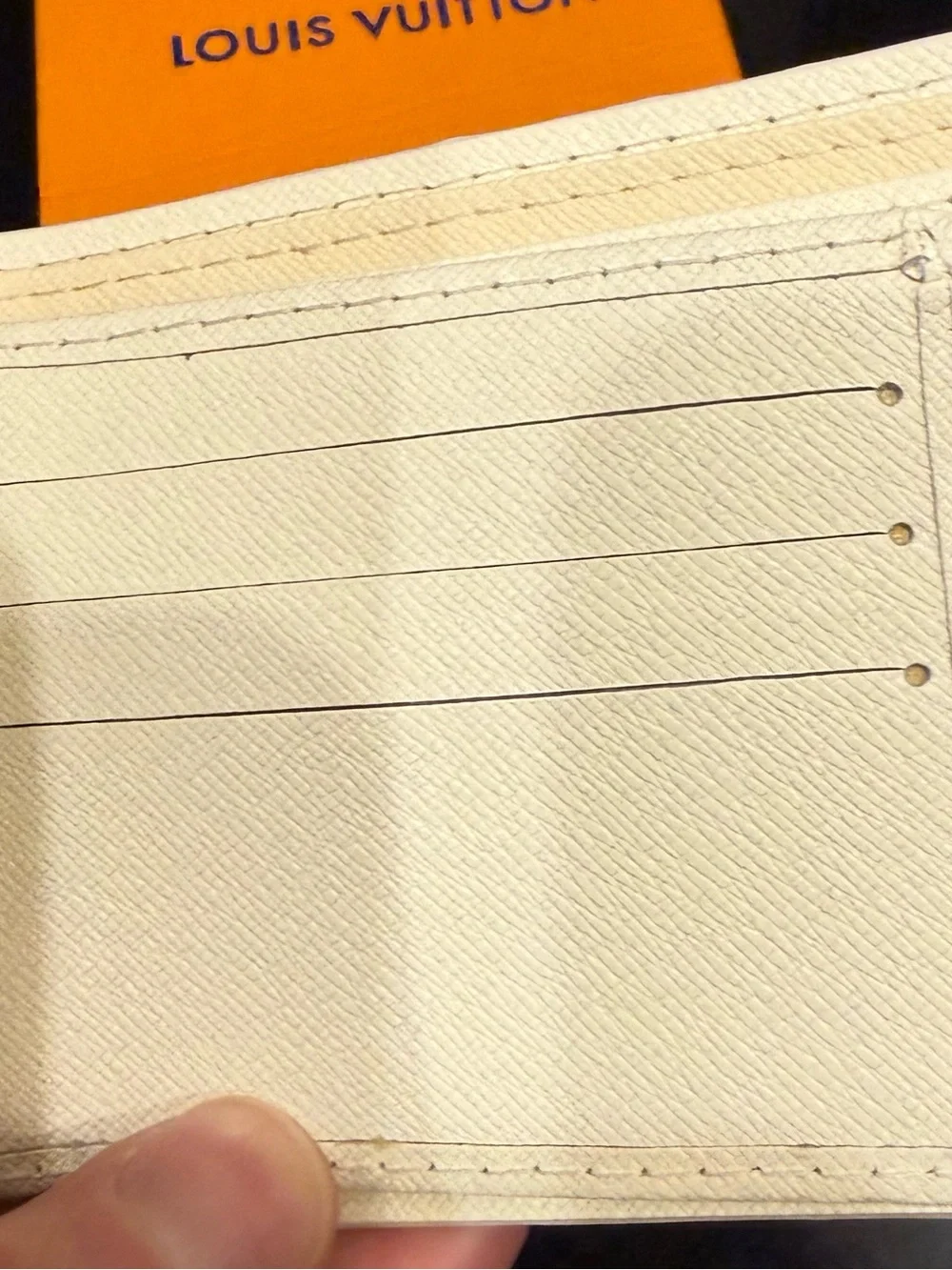 Louis Vuitton Tribute Customized Bifold Wallet | Cream/Black